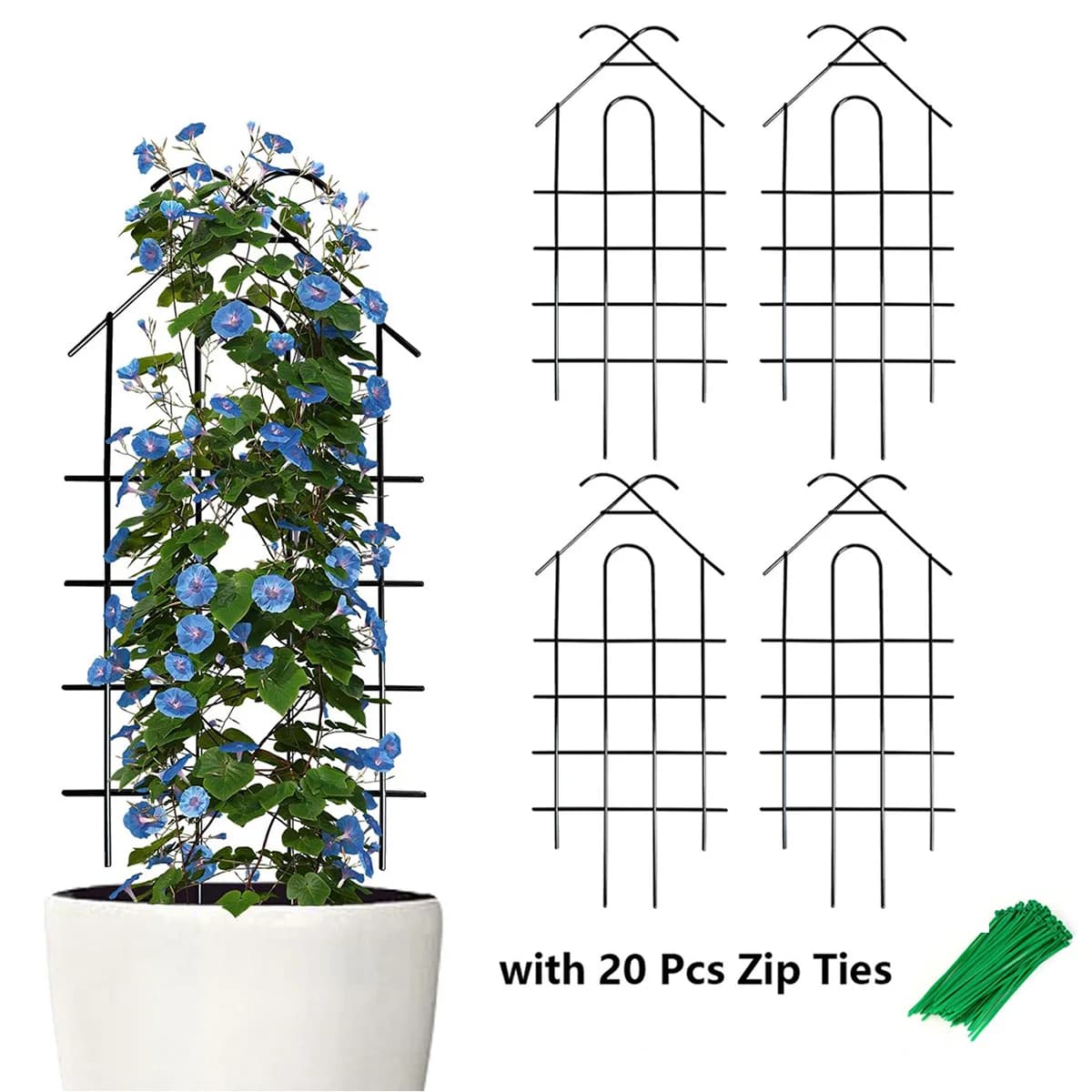 Zestaw Gardio – metalowa kratka ogrodowa do pnączy i kwiatów (1–4 szt.)